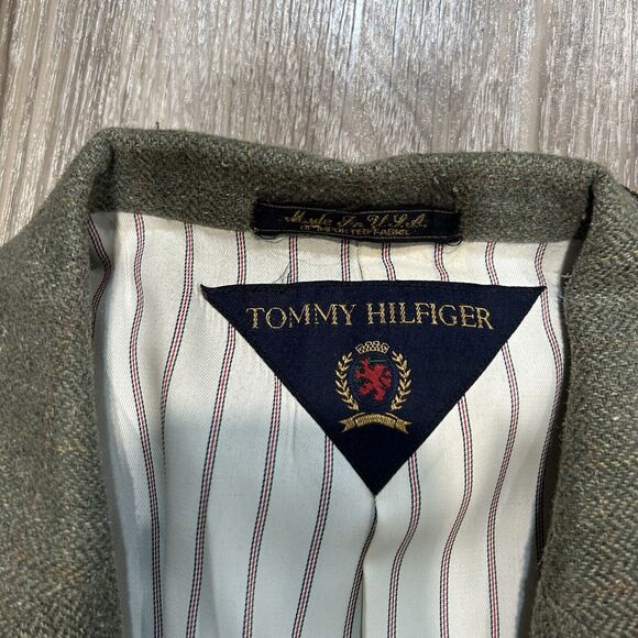 Vintage Tommy Hilfiger Mens Blazer 44R Green Single Vent Made In USA Jacket Only - Picture 3 of 16